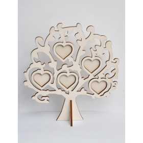 L033- Decupaj din lemn copac cu inimi 23*25cm -1buc