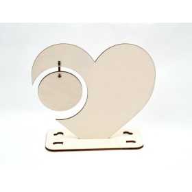 L035-Decoratiune personalizabila din lemn inima 17x21cm 1buc