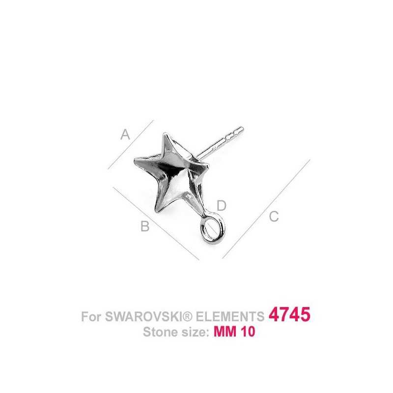 G0043-Baza pandantiv Swarovski rivoli 12mm 1 buc