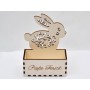 L083-Cutie decorativa/suport pentru flori Iepuras decupat 18x13x6cm 1buc