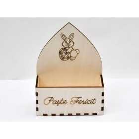 L084-Plic din lemn sau suport pentru flori Iepuras cu ou 17x13x6cm 1 buc