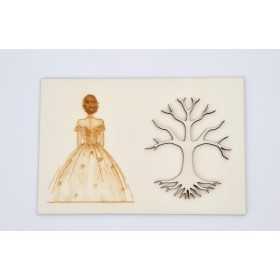 L155- Tablou lemn Copacul Vietii pentru licheni Printesa 20x30cm