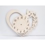 L203-Cadran ceas din lemn Inima cu fluturi- 21x25cm 1buc