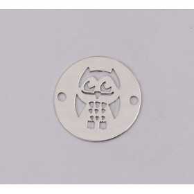 E1162-N-Link din argint decupat cu bufnita, 12mm 0.33mm