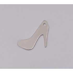 E1163-N-Charm argint pantof 13x13mm, 0.5mm