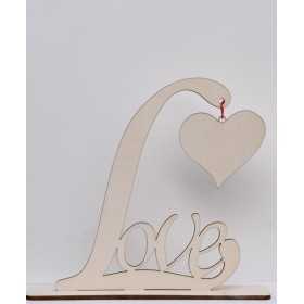 L212-Decupaj decorativ personalizabil din lemn"Love" 20x17 cm 1 buc