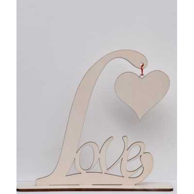 L212-Decupaj decorativ personalizabil din lemn"Love" 20x17 cm 1 buc