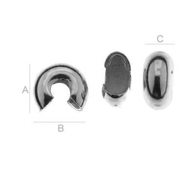 G0502-AG925-Acoperitor de crimp 6mm argint 925 1 bucata