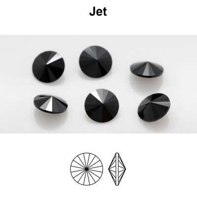 P4181 Cristal Preciosa, MC Rivoli Maxima Jet Unfoiled SS 39 8mm - 1 buc