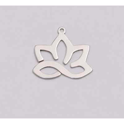 E1179-N-Charm Argint 925 Floare Lotus cu infinit 16.70x15.70mm 0.5mm