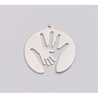 E1182-N-Charm argint 925 Hand in Hand 1 buc