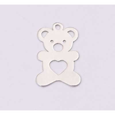 E1205-N-Charm din argint ursulet 15x10mm 0.5mm - 1 buc