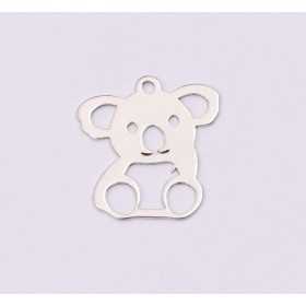 E1206-N-Charm din argint urs koala 14x13mm 0.5mm