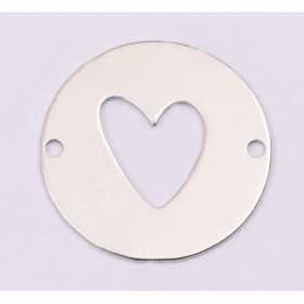 E1210-N-Link argint decupat cu inimioara 15mm, 0.33mm - 1 buc