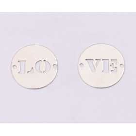 E1211-N-Set link din argint LOVE 14mm 0.33mm - 1 buc
