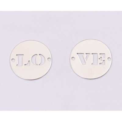 E1211-N-Set link din argint LOVE 14mm 0.33mm - 1 buc