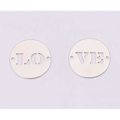 E1211-N-Set link din argint LOVE 14mm 0.33mm - 1 buc