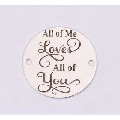 E1217-GS-Link din argint "All of me loves all of you" 16.5mm 0.33mm