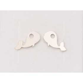 E1224-Pereche tije cercei argint 925 balena 8x15mm 0.6mm