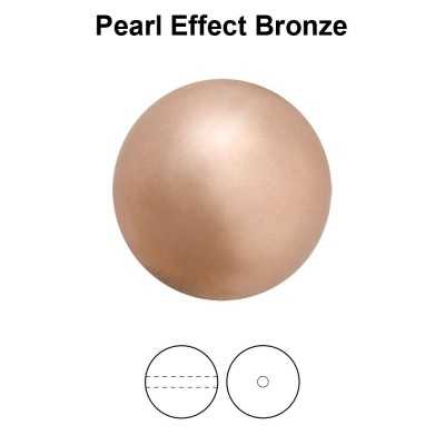 0229-Preciosa Pearl Nacre Round Bronze Pearl Effect 12mm