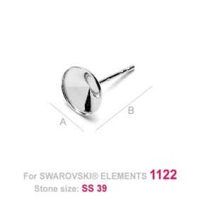 G0560-Tije cu bordura joasa pentru Swarovski Rivoli 8mm SS39