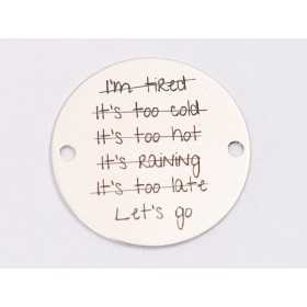 E1243-GS-Link din argint "Let`s go...." 16.5 mm / grosime 0.33 mm-1 buc