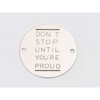 E1250-GS-Link din argint "Don`t Stop" 16.5 mm / grosime 0.33 mm-1 buc