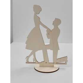 L255- Decupaj din lemn cu suport Indragostiti - Proposal 21x30cm