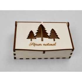 L266-Cutiuta din lemn cu doua compartimente Braduti 15x10cm 1buc