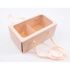 H059-Cutie carton somon cu fereastra si separeu - 1 buc H059-Cutie carton somon cu fereastra si separeu - 1 buc