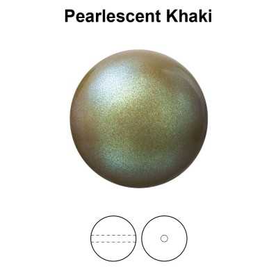 0008-Preciosa Round Pearl Maxima 1H Pearlescent Khaki 8mm