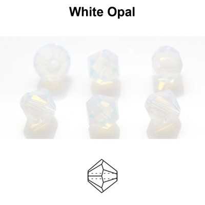 0065-Cristal Preciosa, MC Rondelle Bead White Opal 5mm - 1 BUC