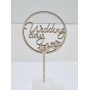 L274-Topper lemn "Wedding day" 12x23cm 1buc