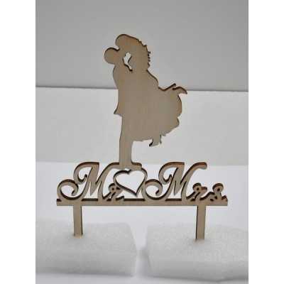 L282-Cake topper "Mr./Mrs." 13x18cm 1buc