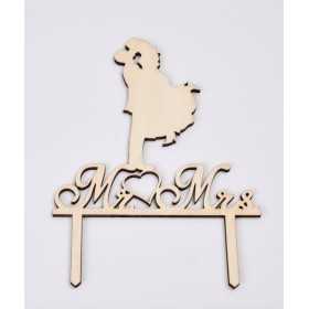 L282-Cake topper "Mr./Mrs." 13x18cm 1buc