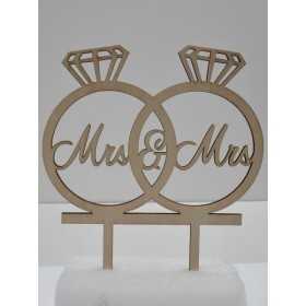 L285-Cake topper "Mrs./Mr." 16x18cm 1buc