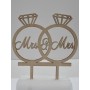 L285-Cake topper "Mrs./Mr." 16x18cm 1buc