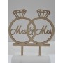 L285-Cake topper "Mrs./Mr." 16x18cm 1buc