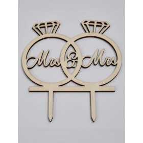 L285-Cake topper "Mrs./Mr." 16x18cm 1buc