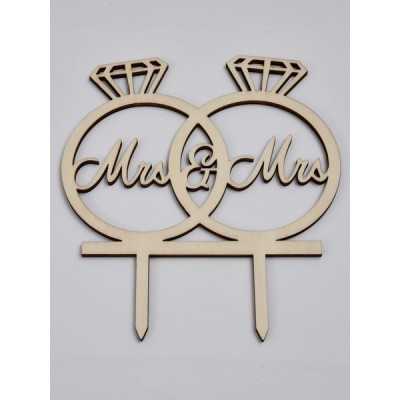 L285-Cake topper "Mrs./Mr." 16x18cm 1buc
