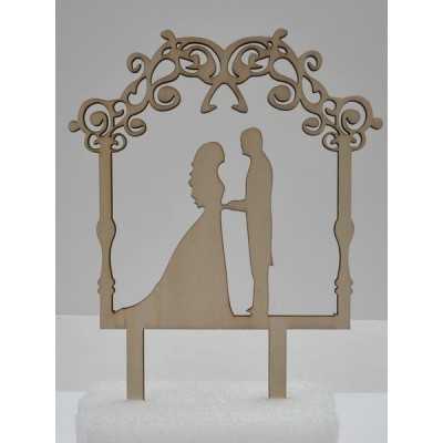 L286-Cake topper "Groom/Bride" 16x20cm 1buc