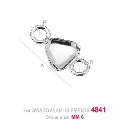 G0622-Link pentru Swarovski Rhinestone Cube 4148 6mm