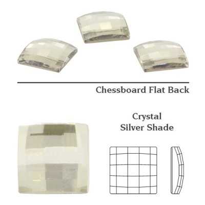 P2198-Swarovski Elements 2493 Chessboard Crystal Silver Shade HF 10mm