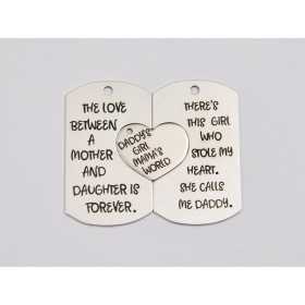 E1262-G-Set familie "Daddy's girl, Mama's world" 40x35mm, 0.5 mm-1 buc