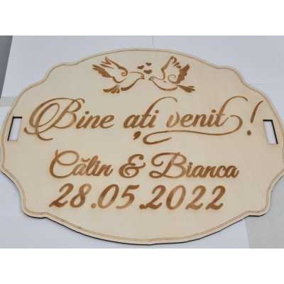 L288-Decoratiune nunta personalizabila 50x40 cm 1buc