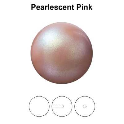 0119-Preciosa Nacre Pearl Round-Semi Maxima Pearlescent Pink 12mm
