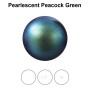 0120-Preciosa Nacre Pearl Round-Semi Maxima Pearlescent Pea.Green 12mm