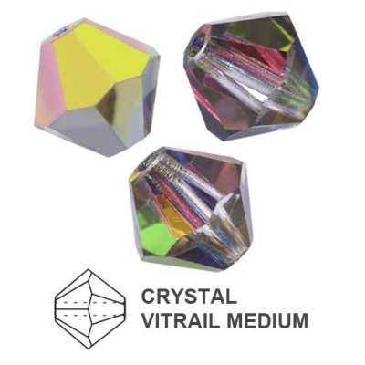 0085-Cristal Preciosa, MC Rondelle Bead Crystal Vitrail Medium 4mm - 1 BUC