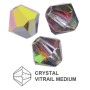 0085-Cristal Preciosa, MC Rondelle Bead Crystal Vitrail Medium 4mm - 1 BUC