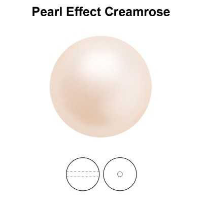 0162-Preciosa Nacre Pearl Round Maxima, Creamrose Pearl Effect 12mm